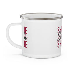 Shine Sista Shine Enamel Camping Mug - Motivational Gift for Outdoors Lovers, Perfect for Camping, Hiking, or Cozy Home Use